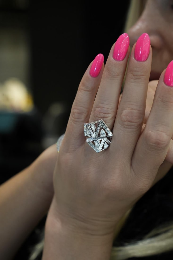 Geometry Diamond 18K White Gold Exclusive Ring - 13