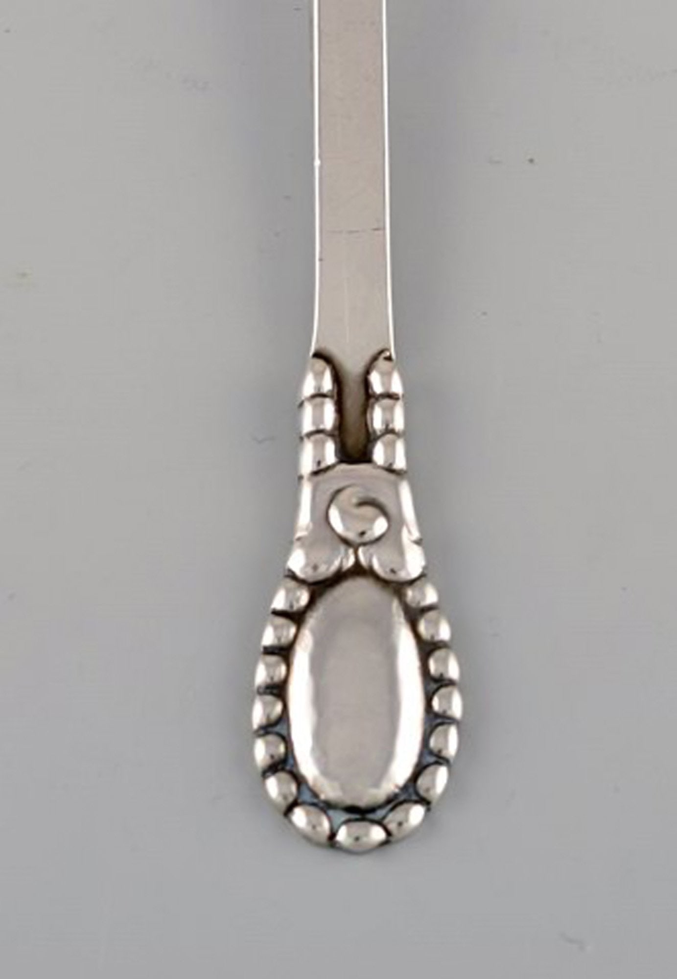 Evald Nielsen number 13. Twelve large teaspoons in hammered silver (830). 1920s. - 3