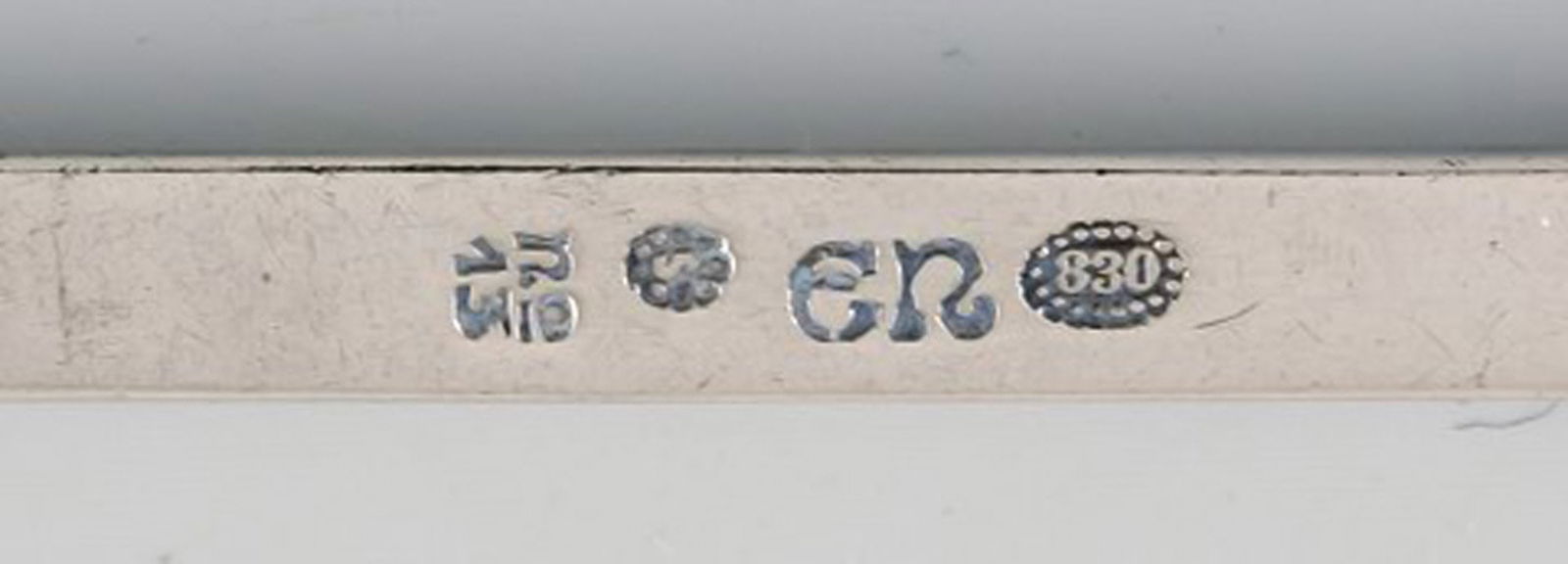 Evald Nielsen number 13. Twelve large teaspoons in hammered silver (830). 1920s. - 4