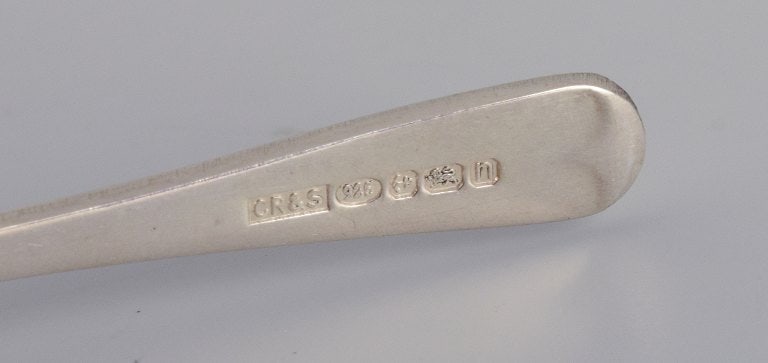 A set of four Scandinavian salt spoons in silver. - 5