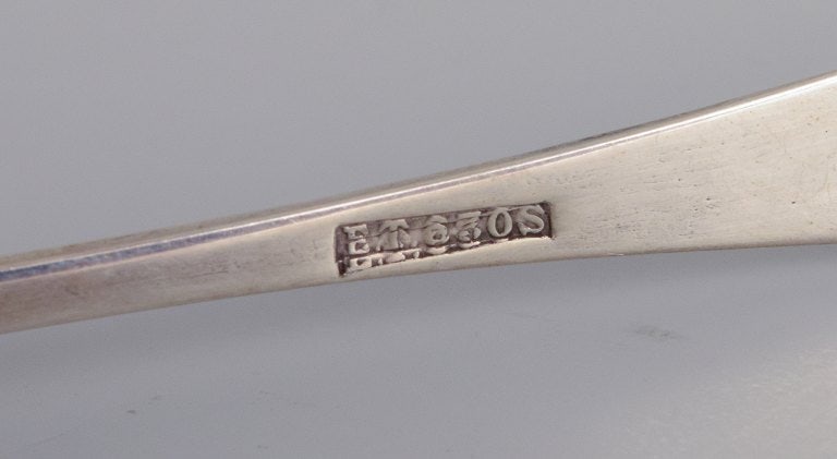 A set of four Scandinavian salt spoons in silver. - 7