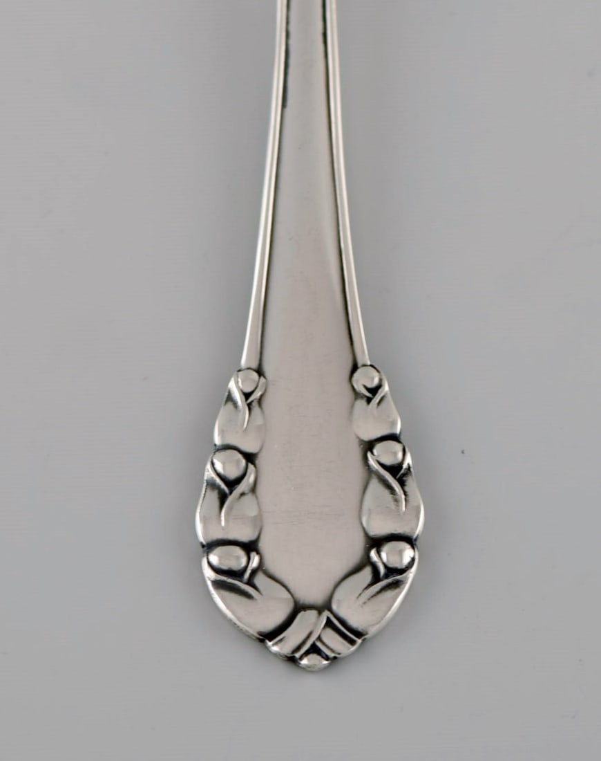 Georg Jensen Lily of the valley pastry forks in sterling silver. 10 pcs. in stock. - 4