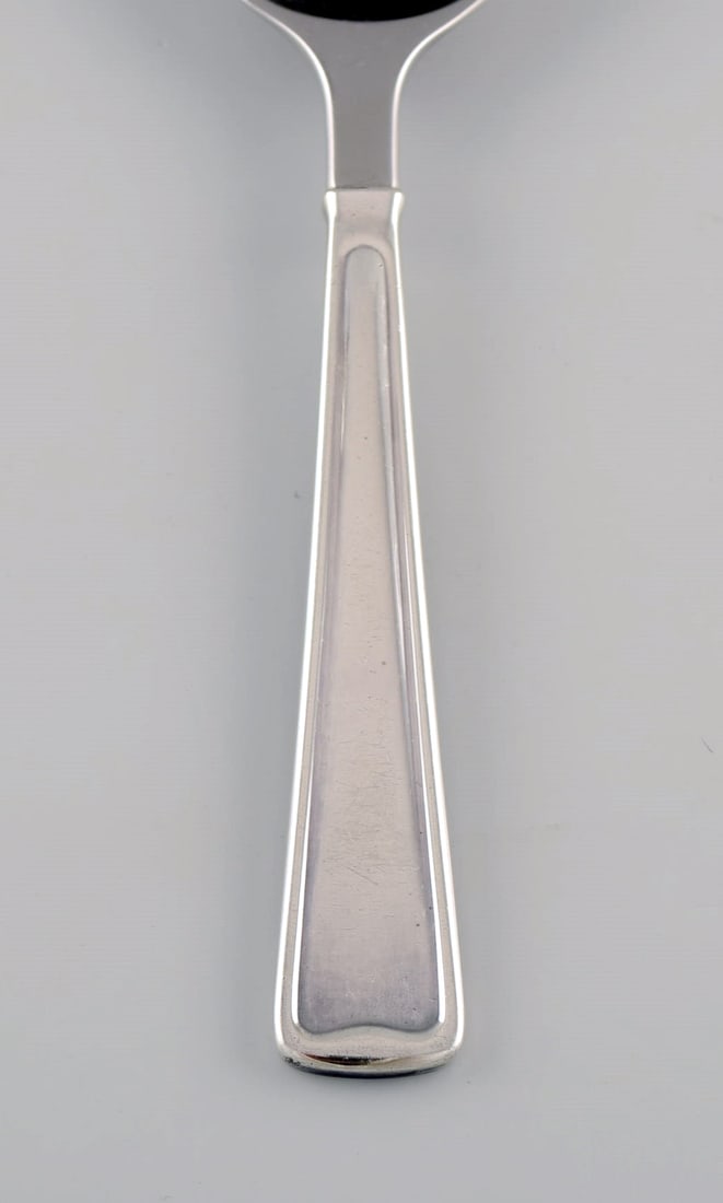 Rare Georg Jensen Koppel cutlery. Dinner spoon in sterling silver and stainless steel. Two pieces in - 3