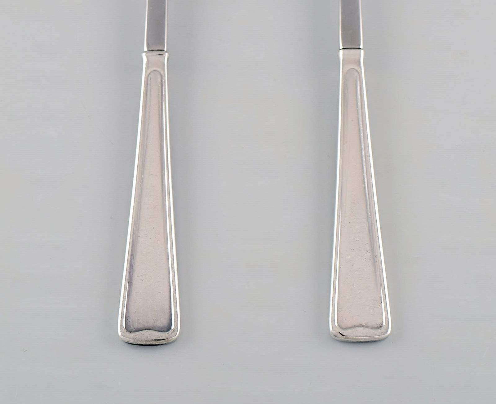 Rare Georg Jensen Koppel cutlery. Salad set in sterling silver and stainless steel. - 3