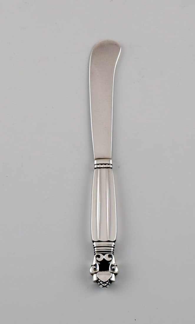 Six Georg Jensen Acorn butter knives in sterling silver. - 2