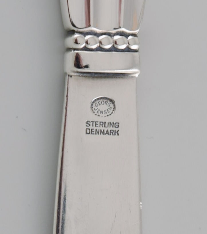 Six Georg Jensen Acorn butter knives in sterling silver. - 5