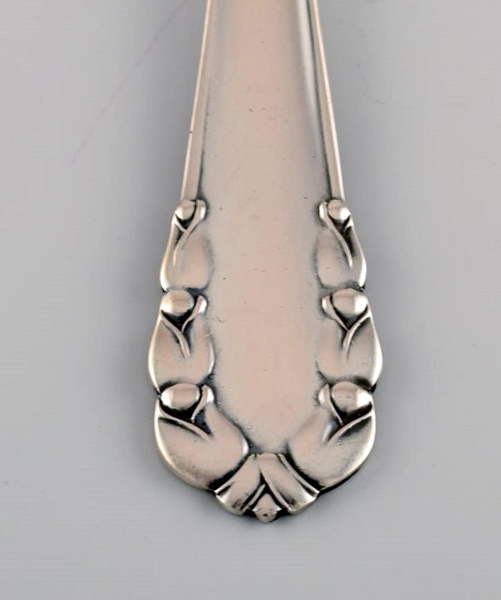 Georg Jensen Lily of the valley sterling silver dessert spoon. Dated 1915-1930. 3 pieces in stock. - 3