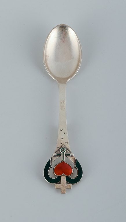 Four Christmas spoons from 1941, 1945, 1947 and 1949. - 3