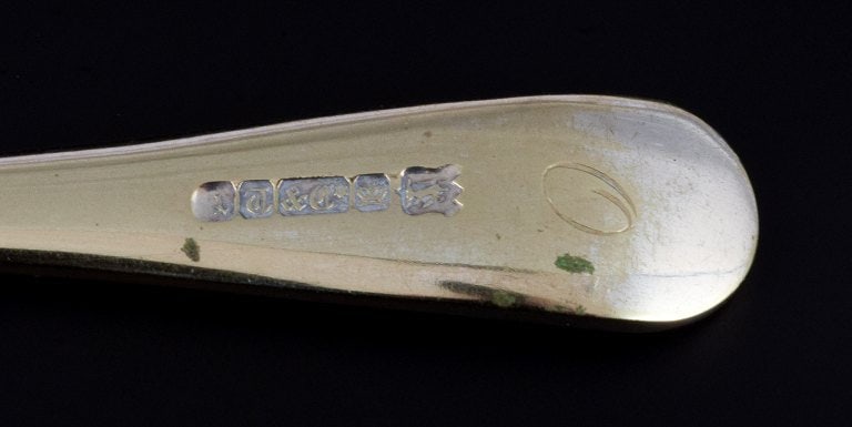 A collection of older silver cutlery consisting of fruit knife, fish knife, two sardine forks and - 6