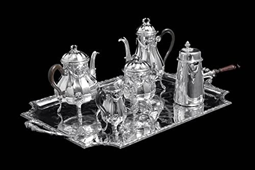 CHRISTOFLE (CARDEILHAC) ANTIQUE FRENCH 6pc. 950 STERLING SILVER TEA SET + TRAY 1850-1899 - 2