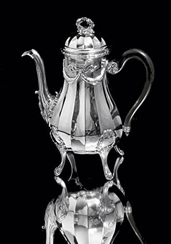 CHRISTOFLE (CARDEILHAC) ANTIQUE FRENCH 6pc. 950 STERLING SILVER TEA SET + TRAY 1850-1899 - 3