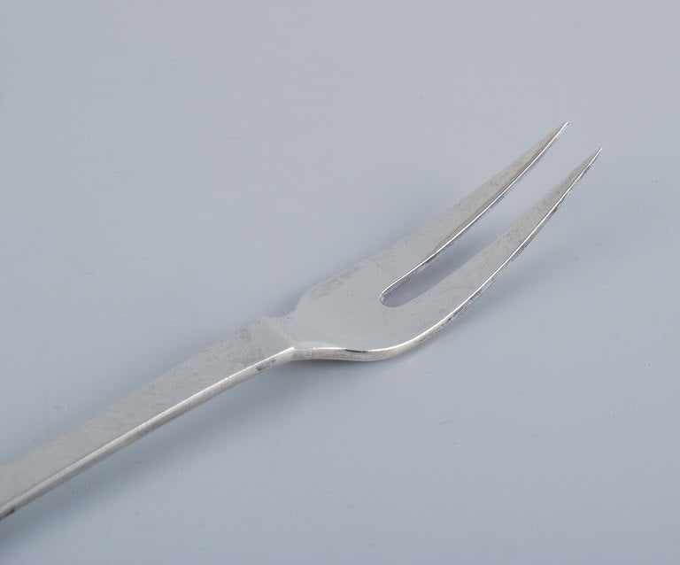 Georg Jensen Beaded. Four cold meat forks in 830 silver. - 4