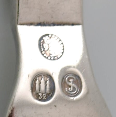 Two Georg Jensen Pyramid cold meat forks in sterling silver. 1930s. - 5