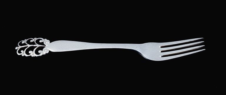 Danish silversmith, dinner service for five people consisting of five dinner knives, five dinner - 2