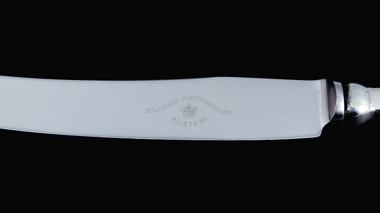 Danish silversmith, dinner service for five people consisting of five dinner knives, five dinner - 4