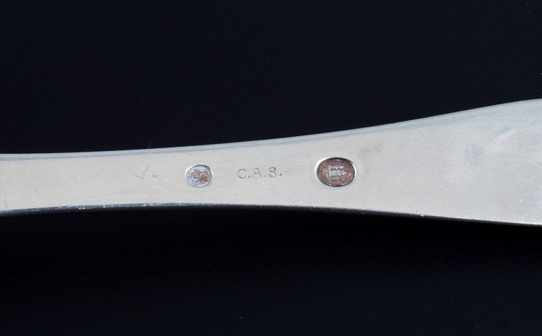 Danish silversmith, dinner service for five people consisting of five dinner knives, five dinner - 7