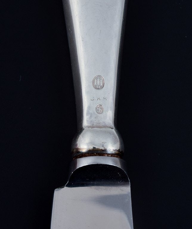 Danish silversmith, dinner service for five people consisting of five dinner knives, five dinner - 8