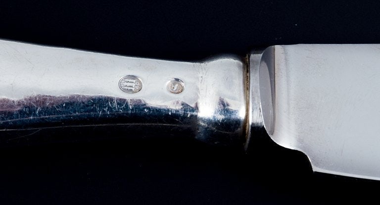 Danish silversmith, complete lunch service for five people. A total of 16 pieces. - 6