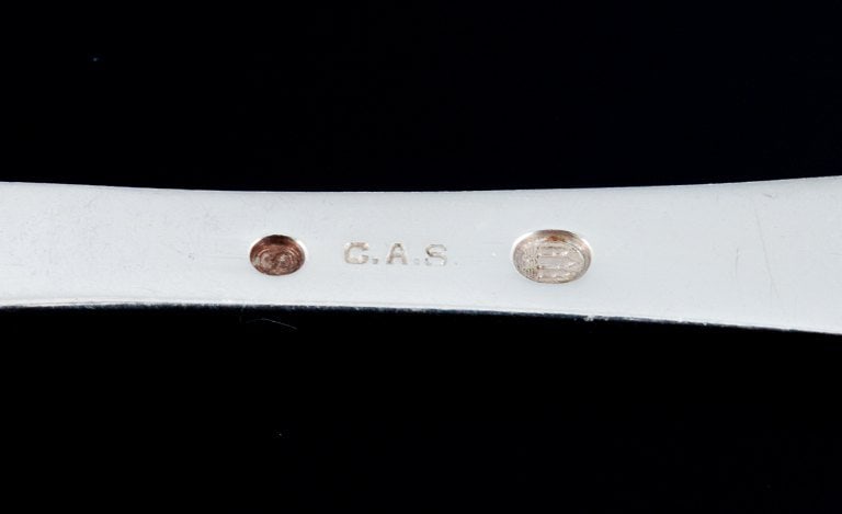 Danish silversmith, complete lunch service for five people. A total of 16 pieces. - 7