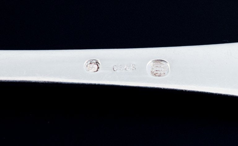 Danish silversmith, complete lunch service for five people. A total of 16 pieces. - 8