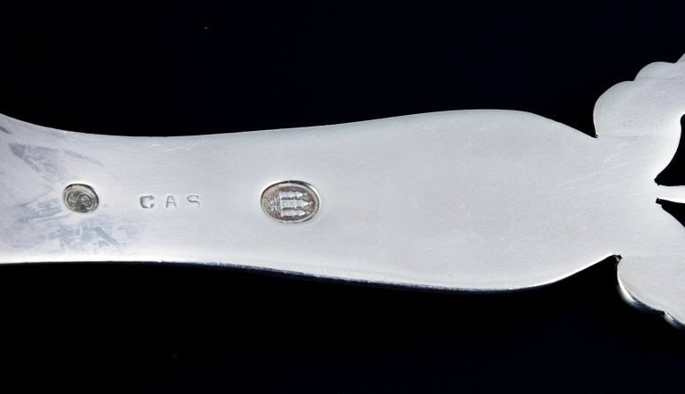 Danish silversmith, complete lunch service for five people. A total of 16 pieces. - 9