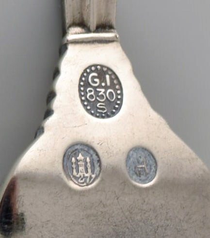 Four Georg Jensen Acanthus pastry forks in sterling silver. Dated 1915-1930. - 4