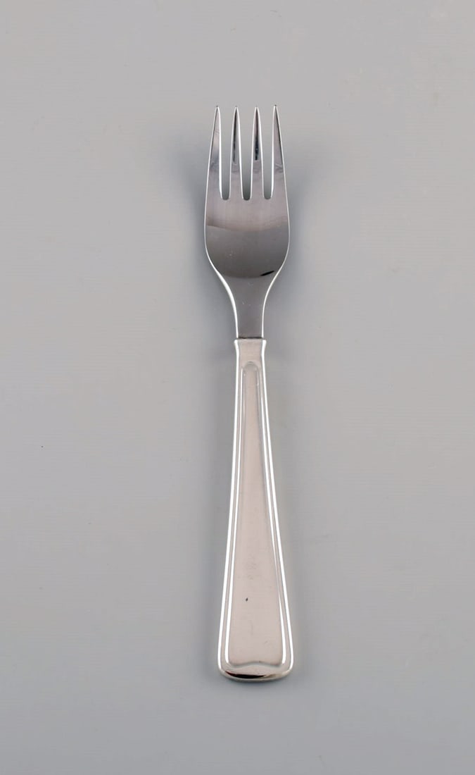 Rare Georg Jensen Koppel cutlery. Lunch fork in sterling silver and stainless steel. (1 of 4)