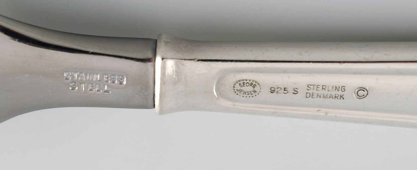 Rare Georg Jensen Koppel cutlery. Lunch fork in sterling silver and stainless steel. - 4
