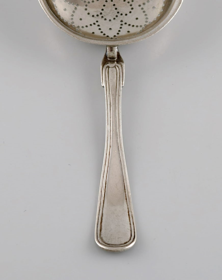 Danish silversmith. Antique silver (830) tea strainer. Dated 1874. - 3