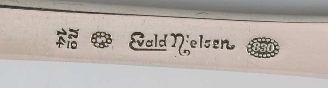 Evald Nielsen number 14 lunch fork in hammered silver (830). 1920s. 3 pcs in stock. - 4