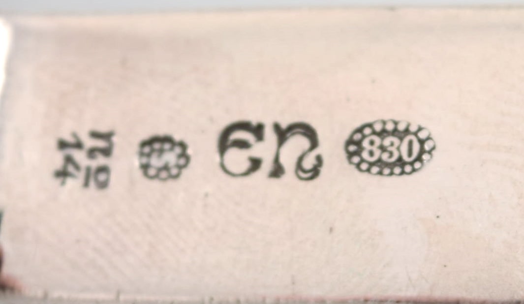 Evald Nielsen number 14 dinner service in hammered silver (830) for six people. 1920s. - 5