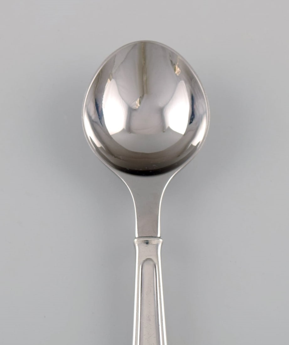 Rare Georg Jensen Koppel cutlery. Dessert spoon in sterling silver and stainless steel. Five pieces - 2