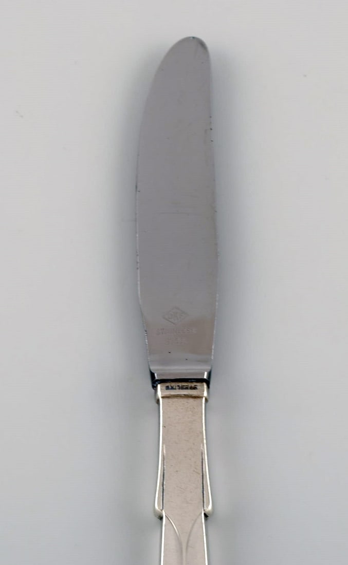 Hans Hansen silverware no. 7. Art deco dinner knife in sterling silver and stainless steel. 1930s. - 2