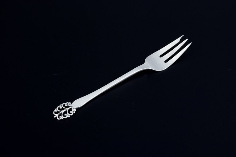 Danish silversmith, a set of eleven cake forks. Danish 830 silver. - 5