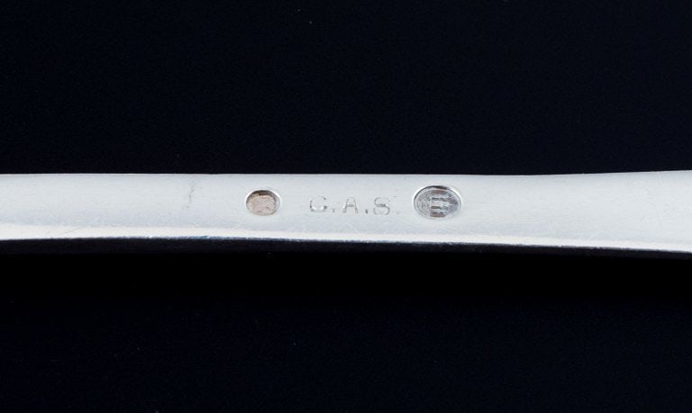 Danish silversmith, a set of eleven cake forks. Danish 830 silver. - 6