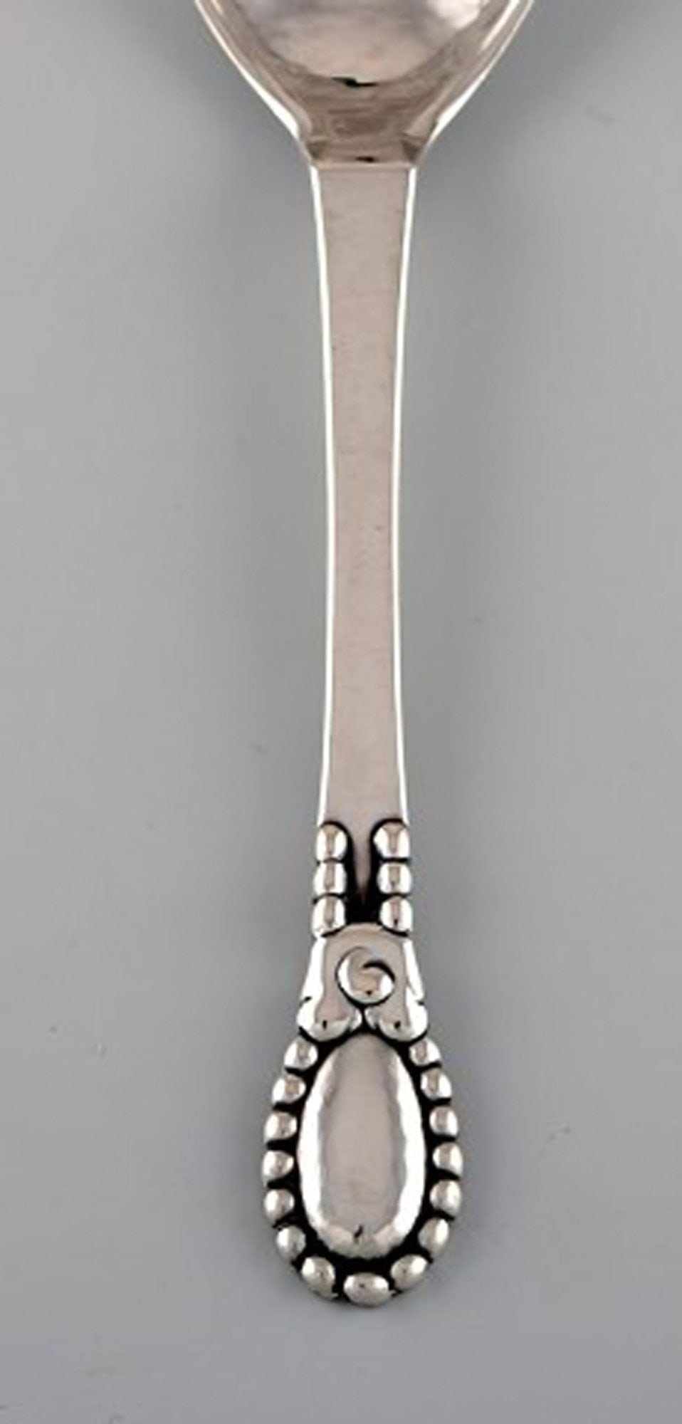 Evald Nielsen number 13 jam spoon in hammered silver (830). Dated 1924. - 2