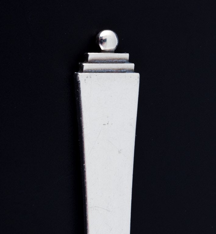 Georg Jensen Pyramid cold meat fork in sterling silver. - 2