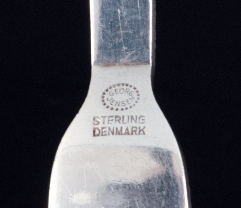 Georg Jensen Pyramid cold meat fork in sterling silver. - 3