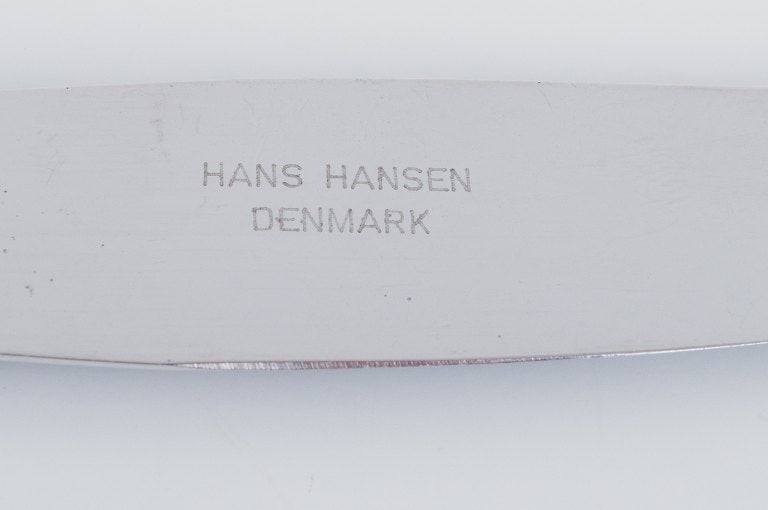 Hans Hansen silverware, Arvesølv no. 7. Art deco lunch knife in sterling silver and stainless - 4