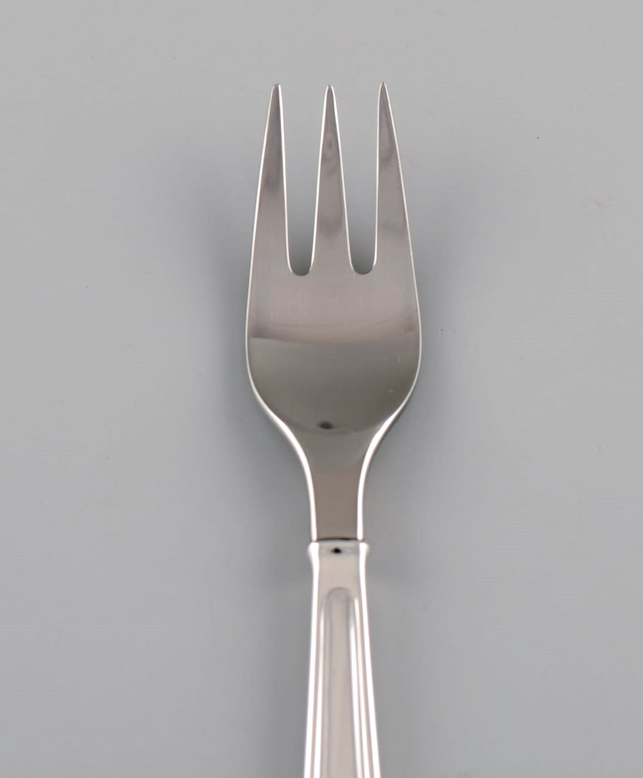 Rare Georg Jensen Koppel cutlery. Lunch fork in sterling silver and stainless steel. 20 pcs in - 2
