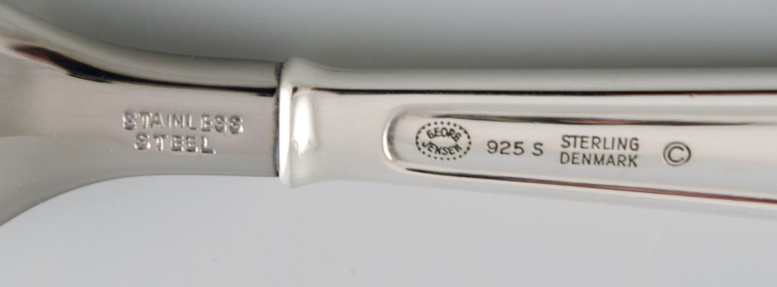 Rare Georg Jensen Koppel cutlery. Lunch fork in sterling silver and stainless steel. 20 pcs in - 4
