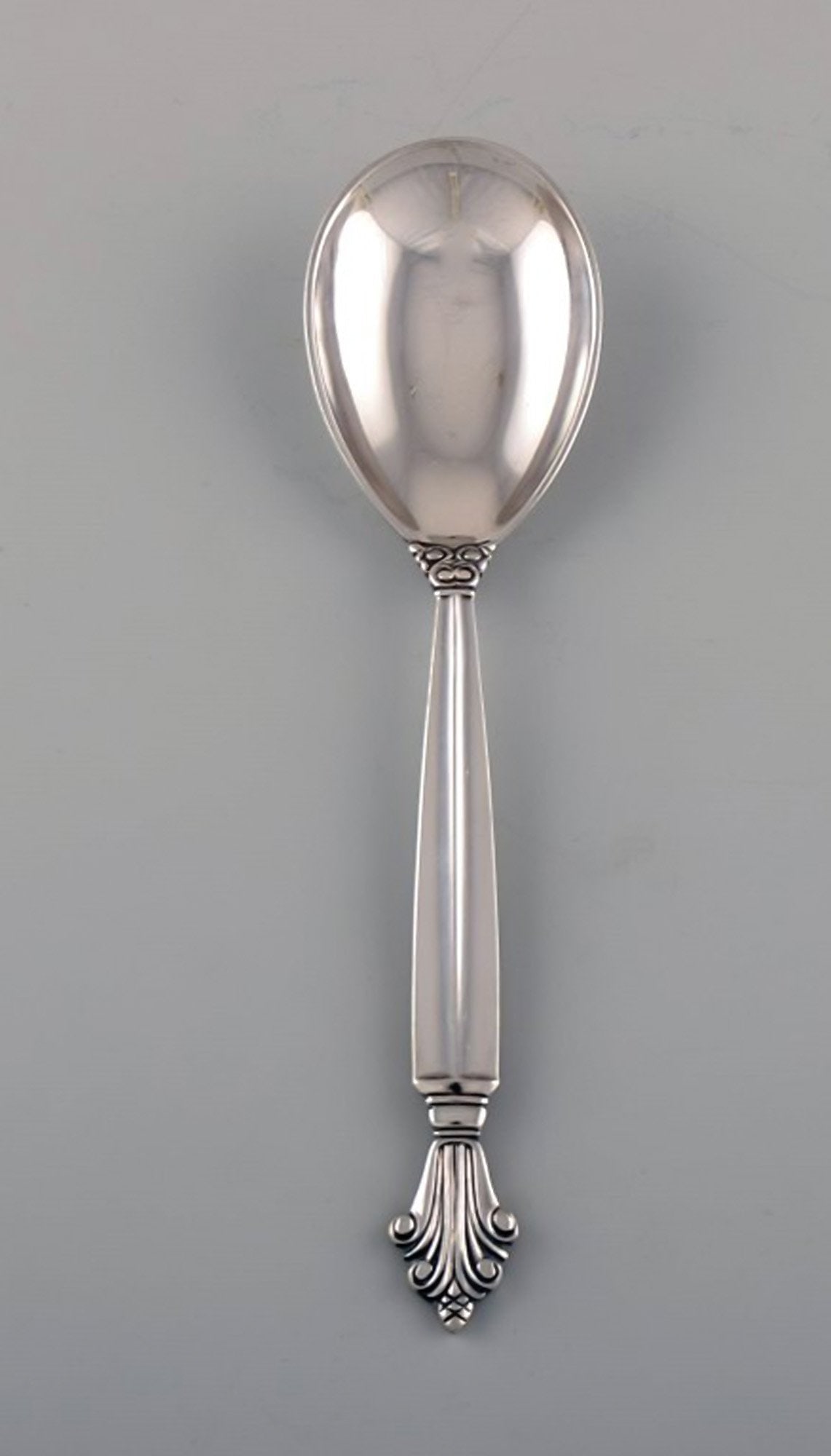 Johan Rohde for Georg Jensen. Early Acanthus jam spoon in sterling silver. Dated 1945-51.: Title:Johan Rohde for Georg Jensen. Early Acanthus jam spoon in sterling silver. Dated 1945-51. Description:Johan Rohde for Georg Jensen. Early Acanthus jam spoon in sterling silver. Dated 1945-51. Le