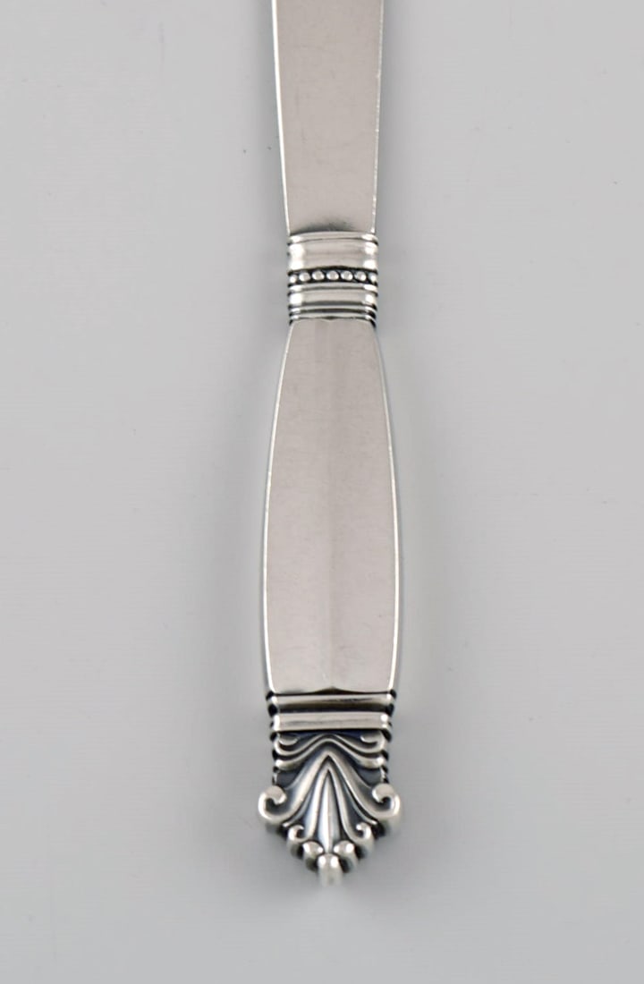 Six Georg Jensen Acanthus butter knives in sterling silver. - 3