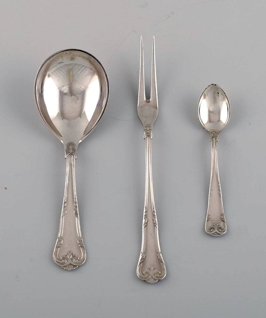 Six Cohr serving parts in silver (830) and stainless steel. Mid 20th century. - 5