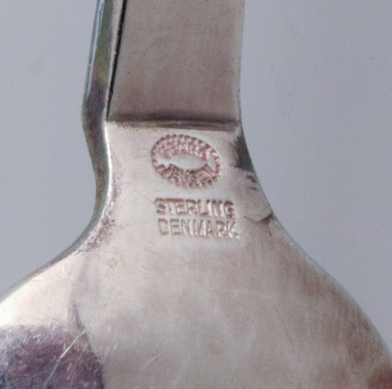 Georg Jensen Beaded. A set of eight teaspoons in sterling silver. - 5