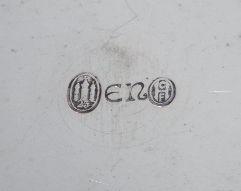 Evald Nielsen, hammered salt cellar in Danish 830 silver. - 3