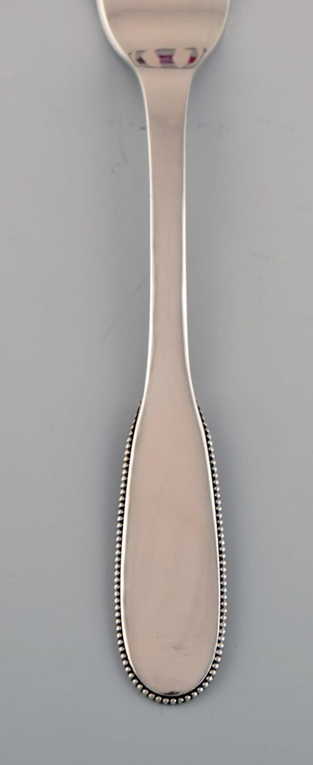 Evald Nielsen number 14 lunch fork in hammered silver (830). 1920s. - 2