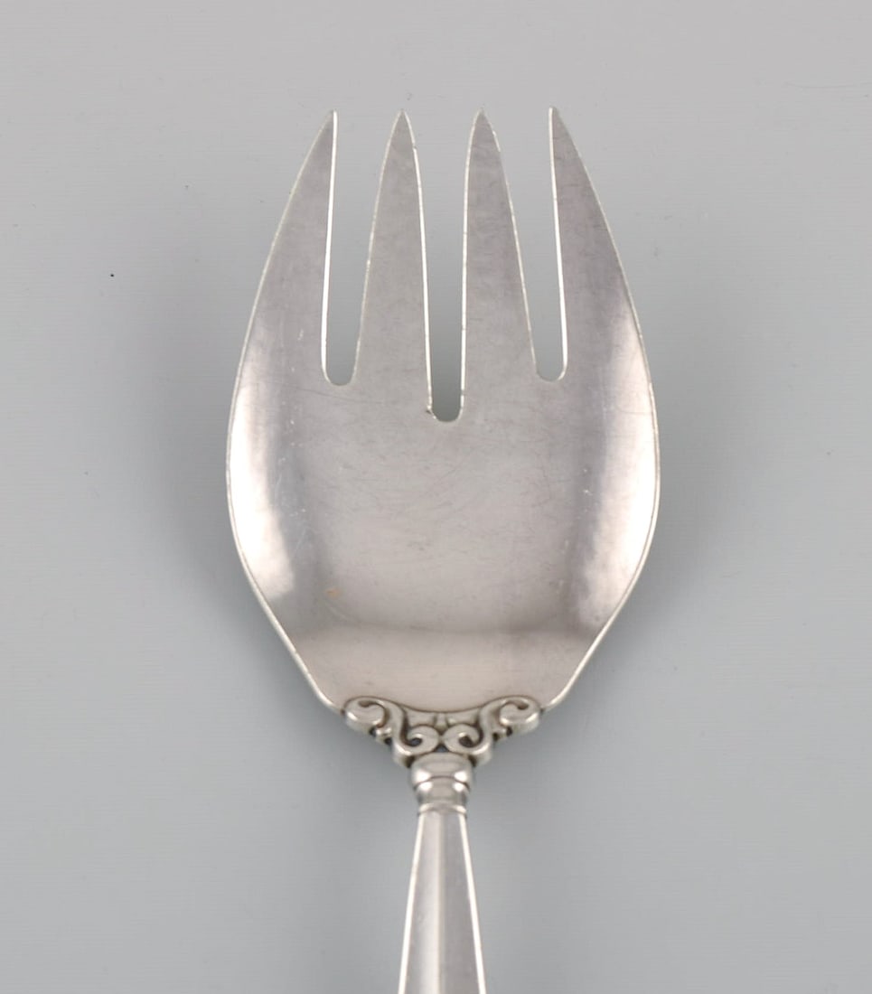 Large Georg Jensen Acanthus salad fork in sterling silver. - 3