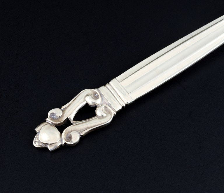 Georg Jensen, Acorn, meat fork in sterling silver. - 4