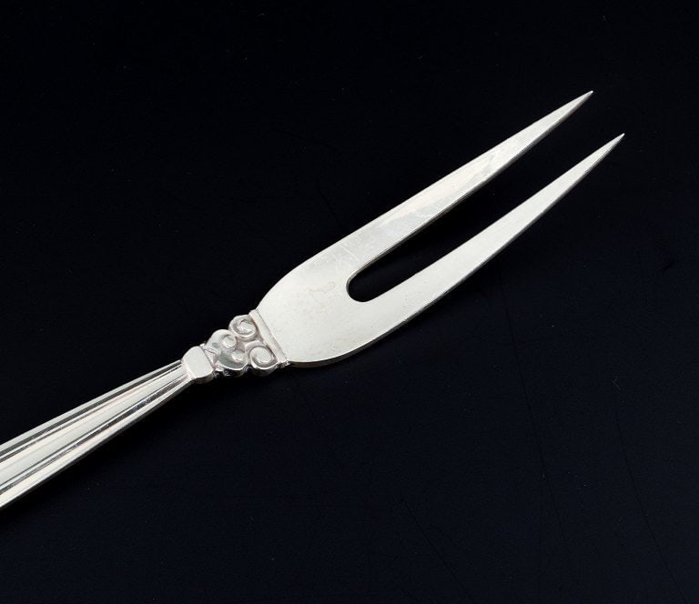 Georg Jensen, Acorn, meat fork in sterling silver. - 5